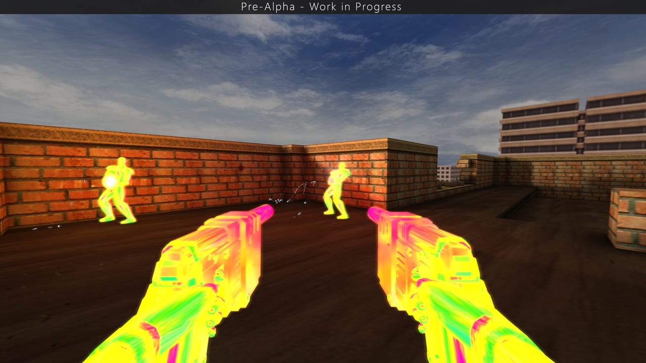 High-contrast entity highlight of rooftop targets in SiN Reloaded settings